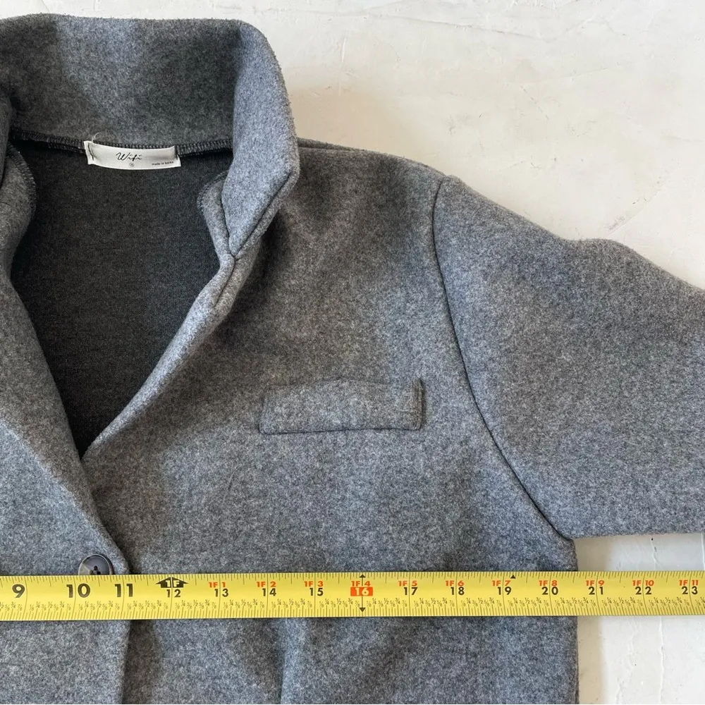 Korean crop flannel grey jacket size 4 made in Korea NWT - Image 4