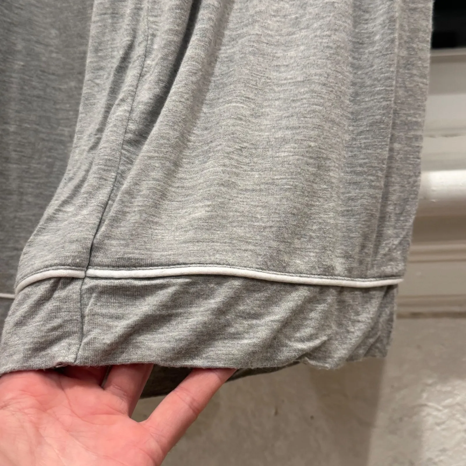 Quince Heather Grey Bamboo Jersey Pajama Pants Drawstring Lounge Bottoms XL - Image 3