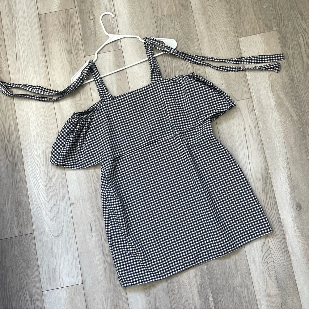 Amanda Uprichard Dress marise gingham ruffle mini Blue (medium) party date night - Image 8