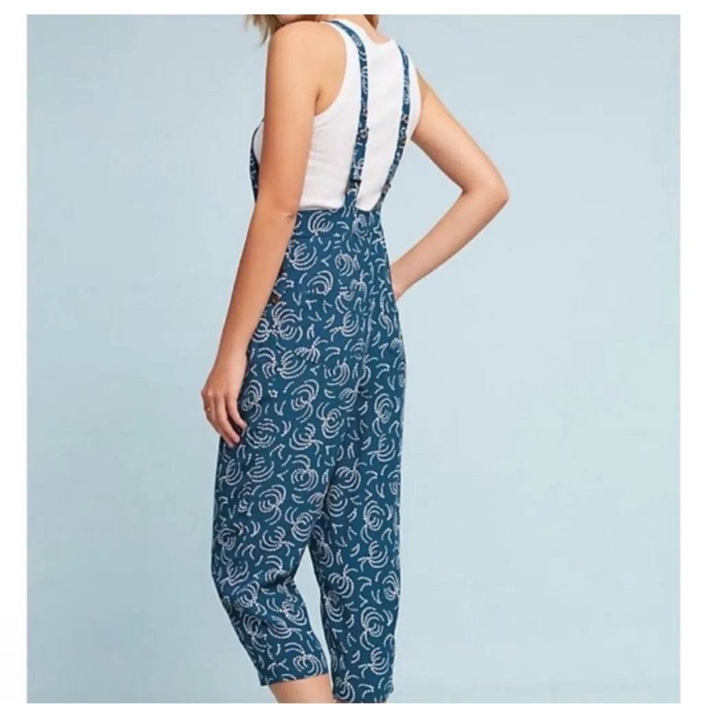 Maeve Tidal Jumpsuit Anthropologie Cropped Overalls Printed - Image 6
