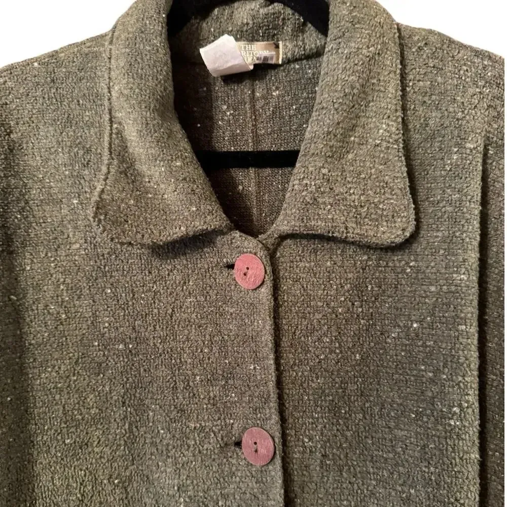 The Territory Ahead 2X cotton blend boucle' overcoat  green granola girl - Image 3