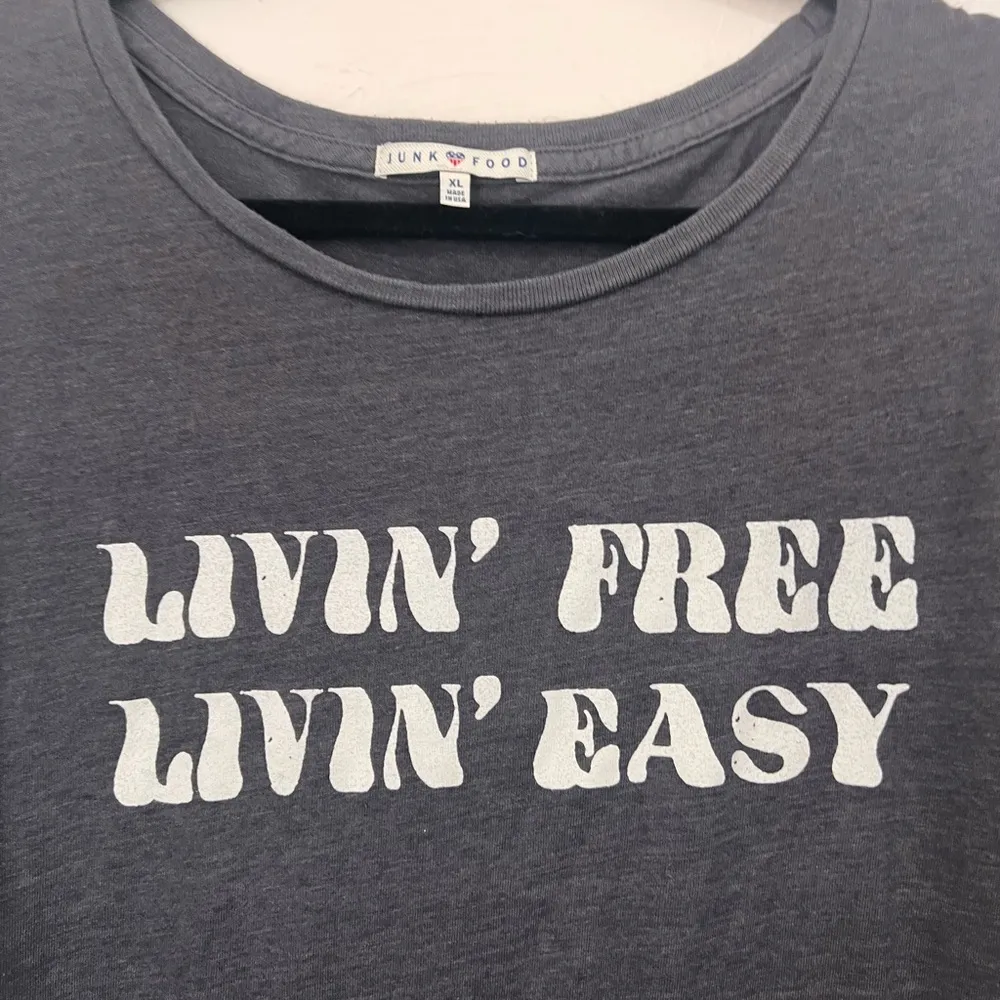 Junk Food Livin Free Livin Easy grey long sleeve tee size XL - Image 3