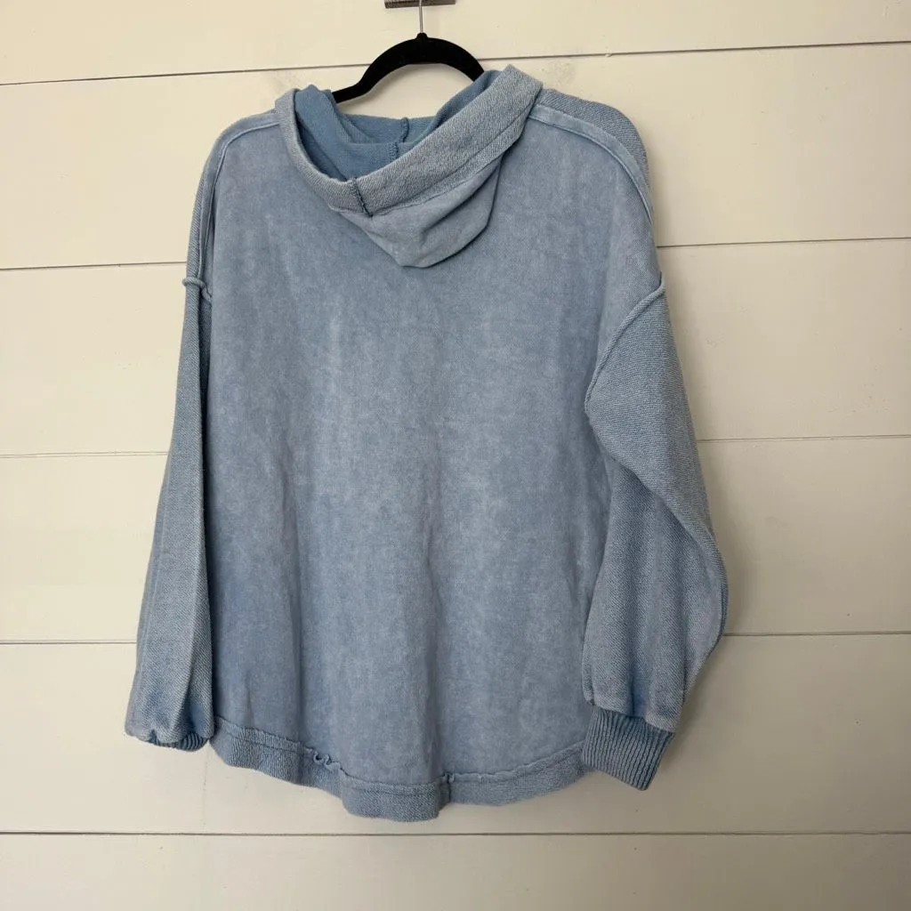 Ninety Clothing Co Women’s Large Blue Dye Hoodie Sweatshirt New - Image 4