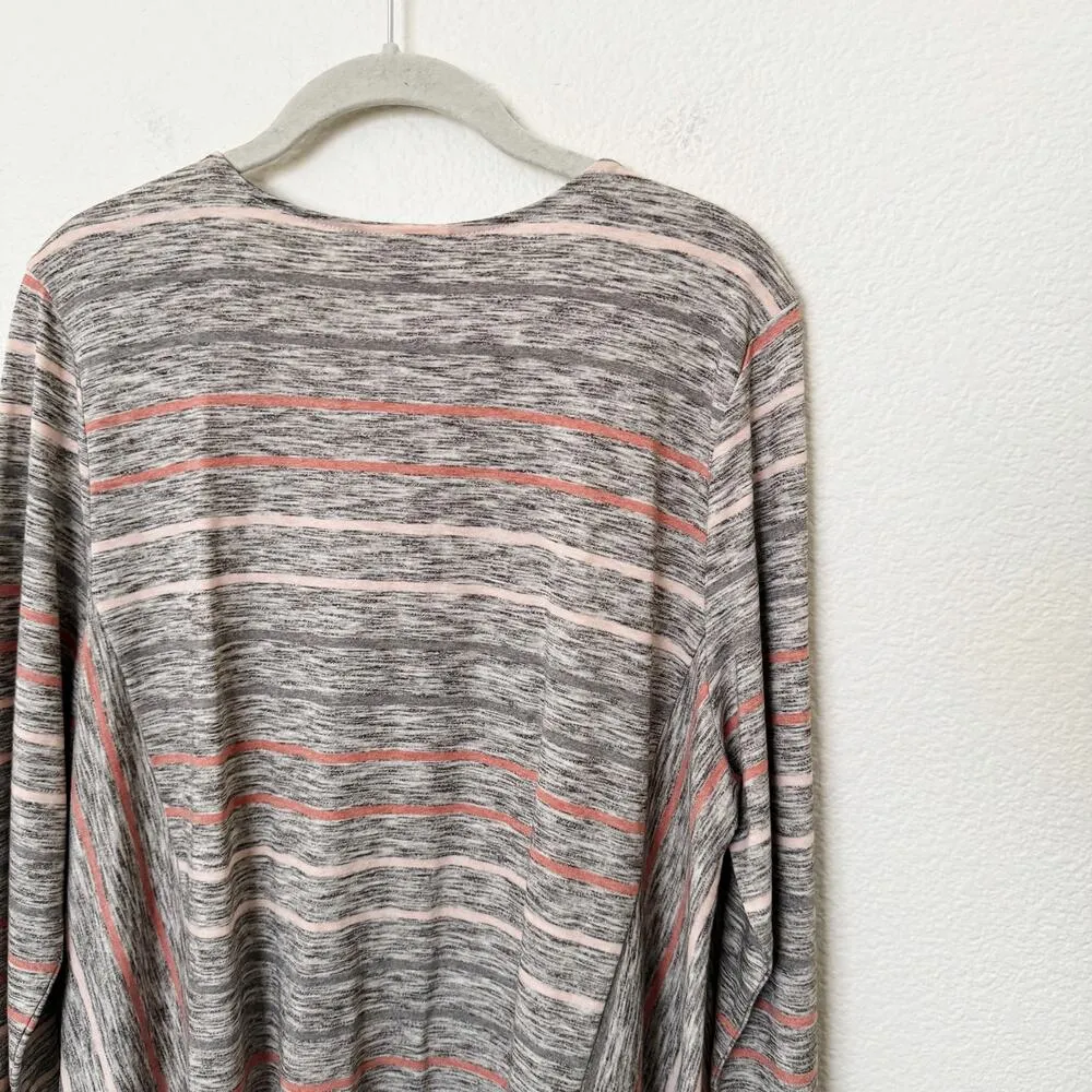 [J. Jill] Pure Jill Striped Scoop Neck Marled Long Sleeve Tunic Top NWT Sz Large Gray - Image 7