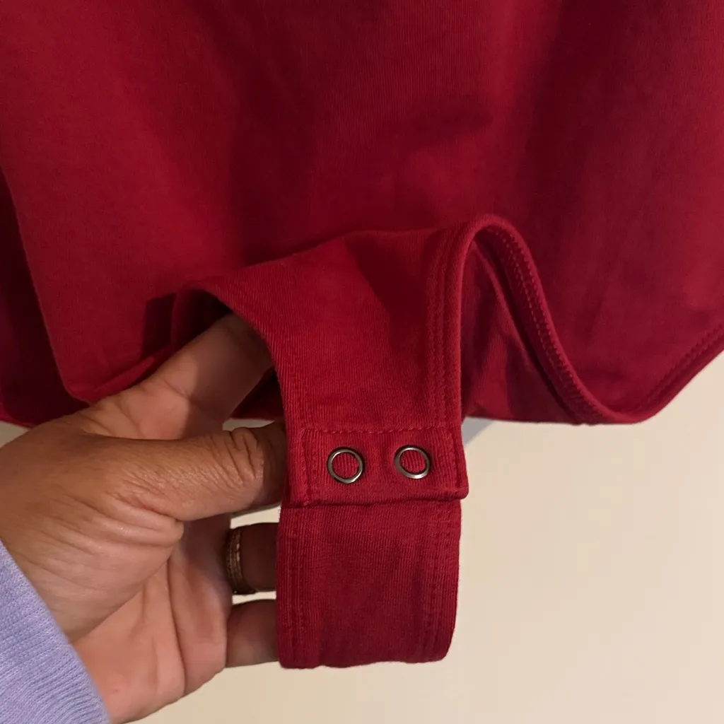 New whithtag Express Bold Red Puff Sleeve Bodysuit - Image 7