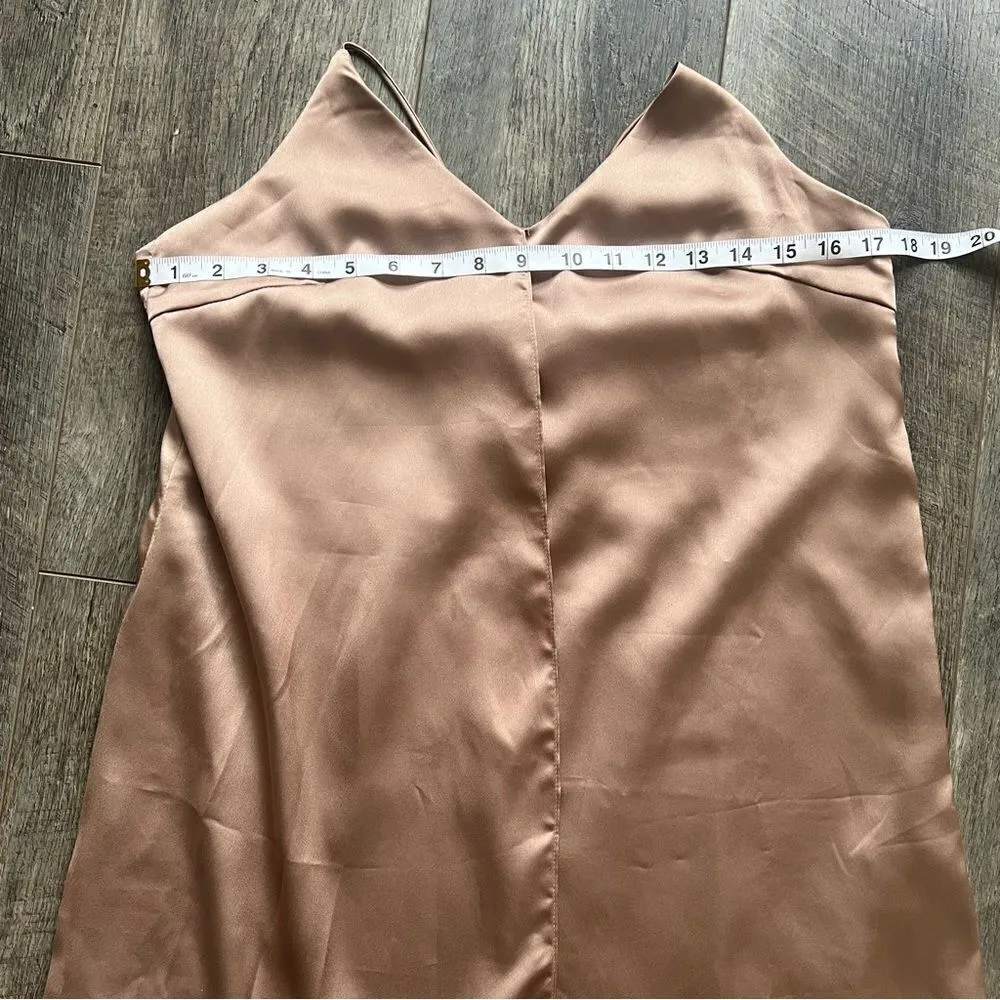 NWT Urban Outfitters Satin Tie Back Slip Dress Bronze Size Small - Image 16