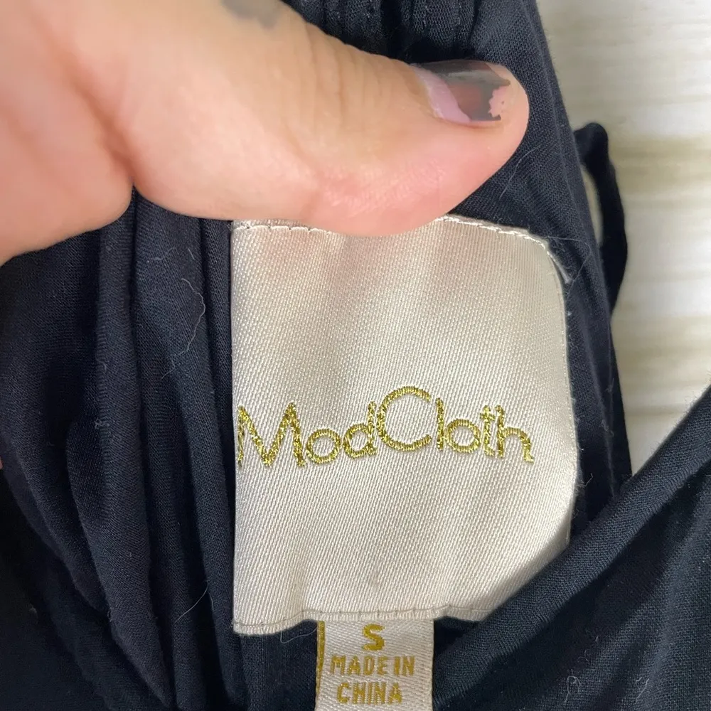 Modcloth Black Handkerchief Hem Strappy Maxi Dress - Image 5