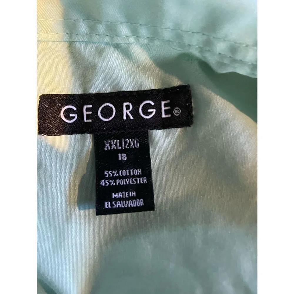 George Light Mint Green Button Down Shirt XXL Runs small more like Large - Image 4