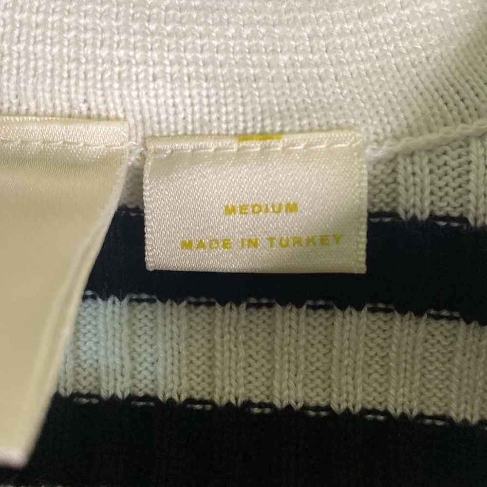 Maeve black & white Striped V Neck sweater size m - Image 7