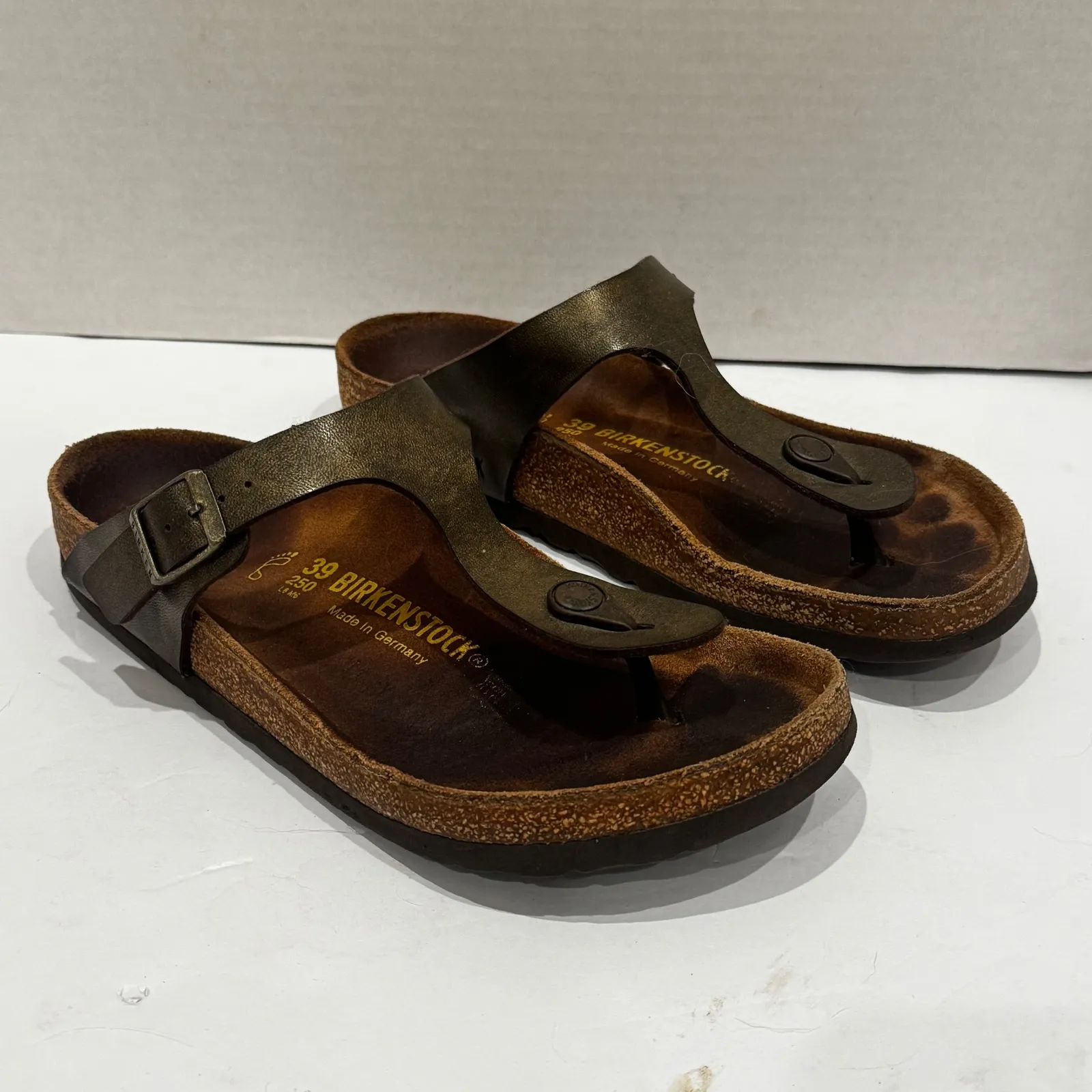 Birkenstock Gizeh Thong Sandals Slide Metallic Cork Footbed Size 39 / 8.5 US - Image 2