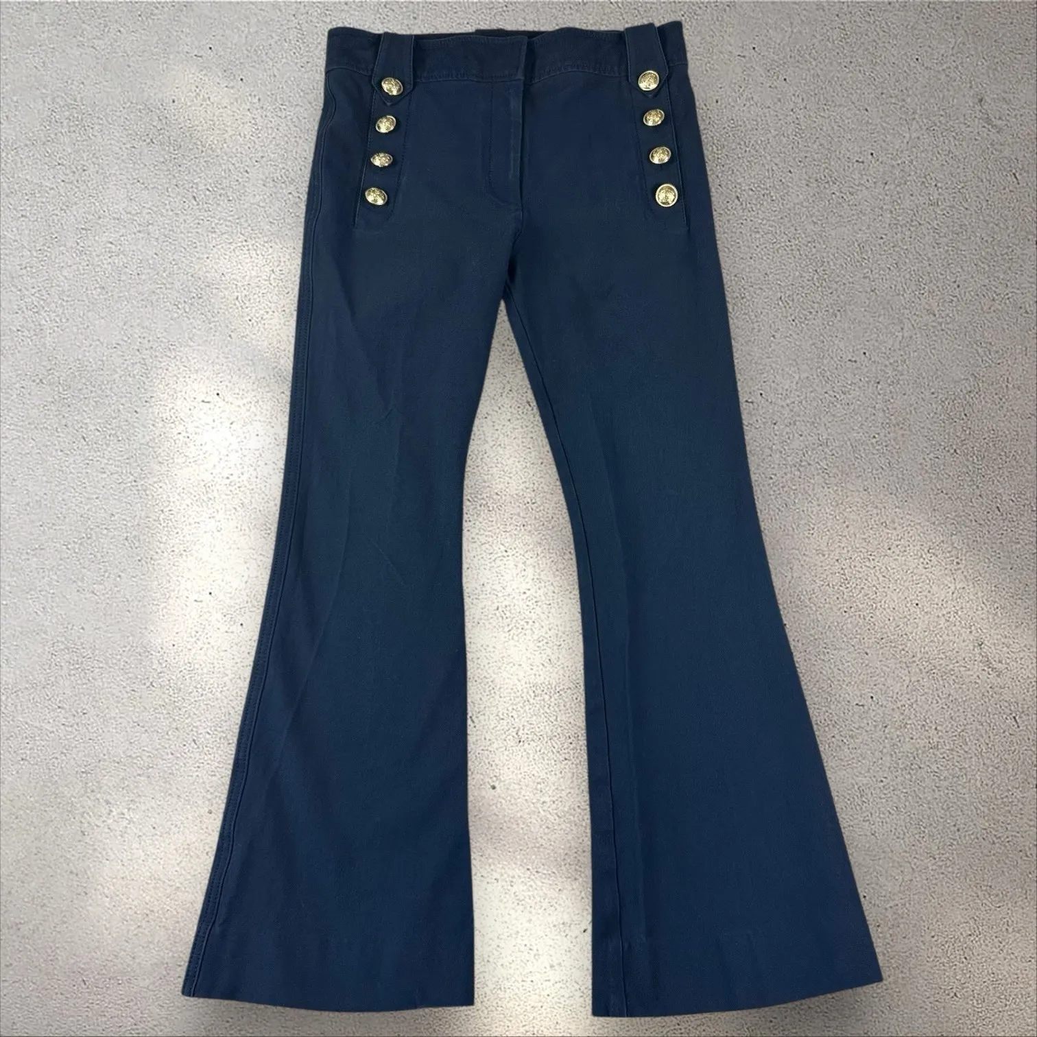 Derek Lam 10 Crosby Robertson Crop Flare Sz 10 Trousers TC00101ACR Midnight $365 Blue - Image 4