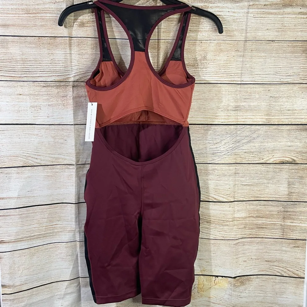 biker yoga suit open back colorblock women size XS - Image 8