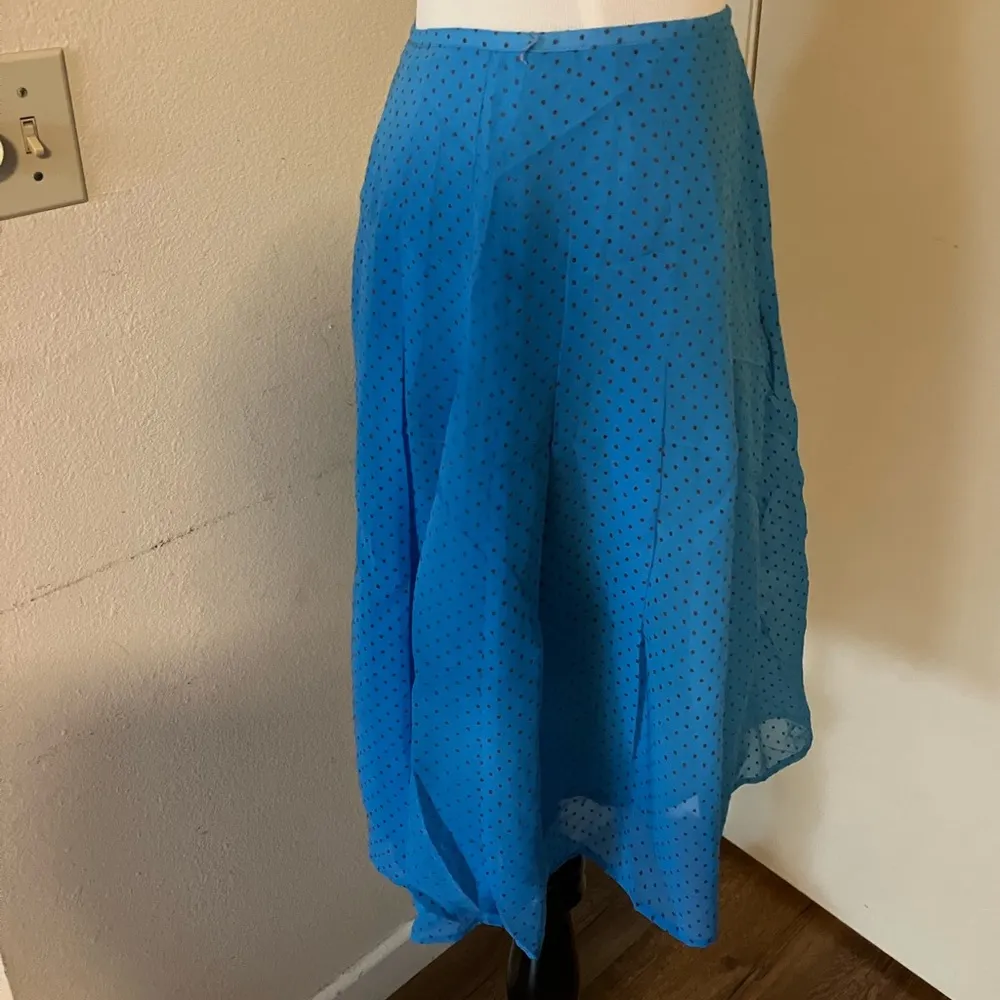 Vintage Japanese Blue Geometric Spot Blue Side Zip Skirt early 00s - Image 4