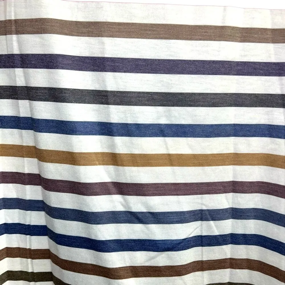 BLOOMCHIC White With Multicolor Stripes Faux Button Accents Size 14/16 - Image 3