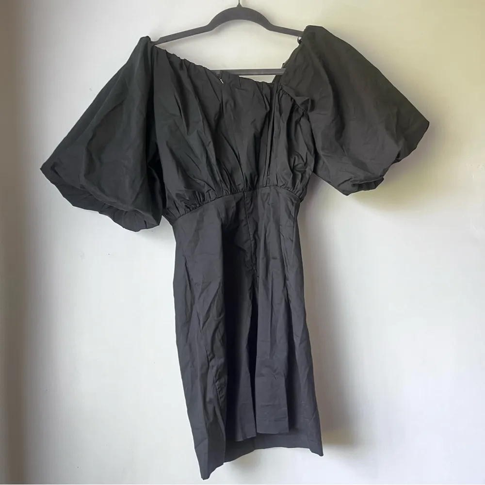 Petal & Pup Cabello Black One Shoulder Puff Slevee Mini Dress S - Image 13