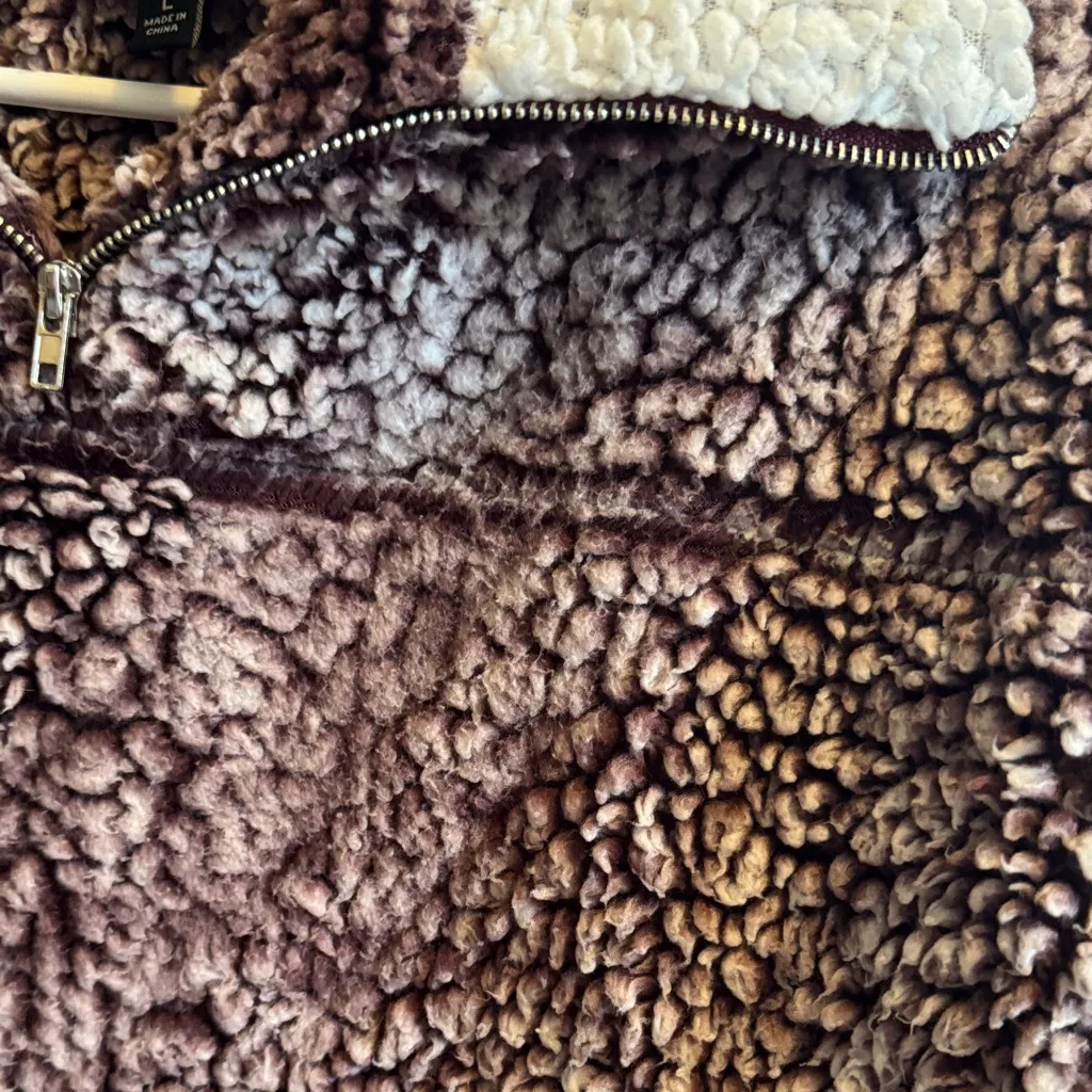 BKE Sherpa Purple and White Pullover - Image 4