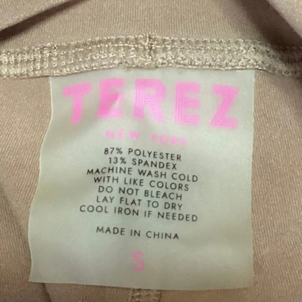 Terez Brown Slim Open Back Strap Yoga Workout Unitard Tank Jumpsuit Bodysuit S - Image 3