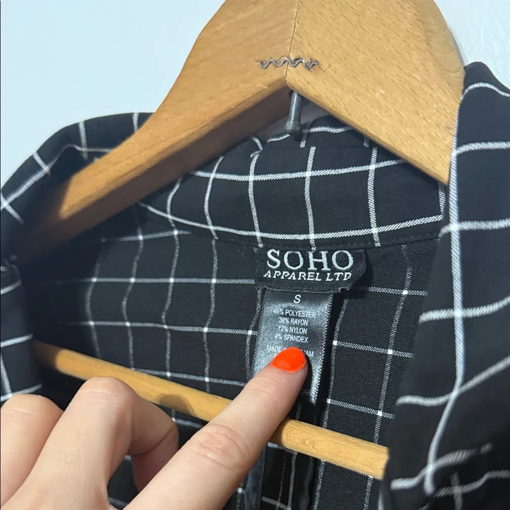 Soho Black and White Grid Blazer - Image 4