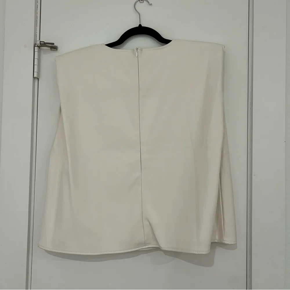 Faux Leather Top with Shoulder Pads - Image 5