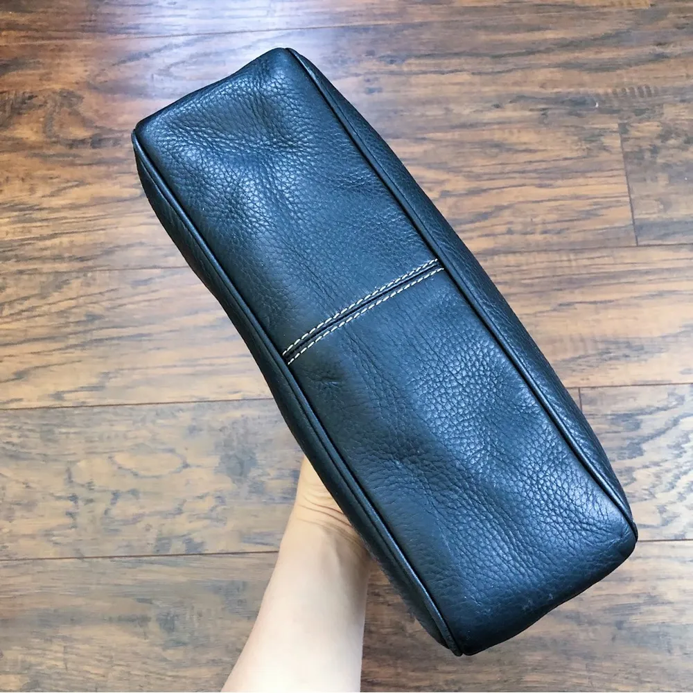 Dooney & Bourke • vintage black leather purse bag pebbled shoulder hobo - Image 11