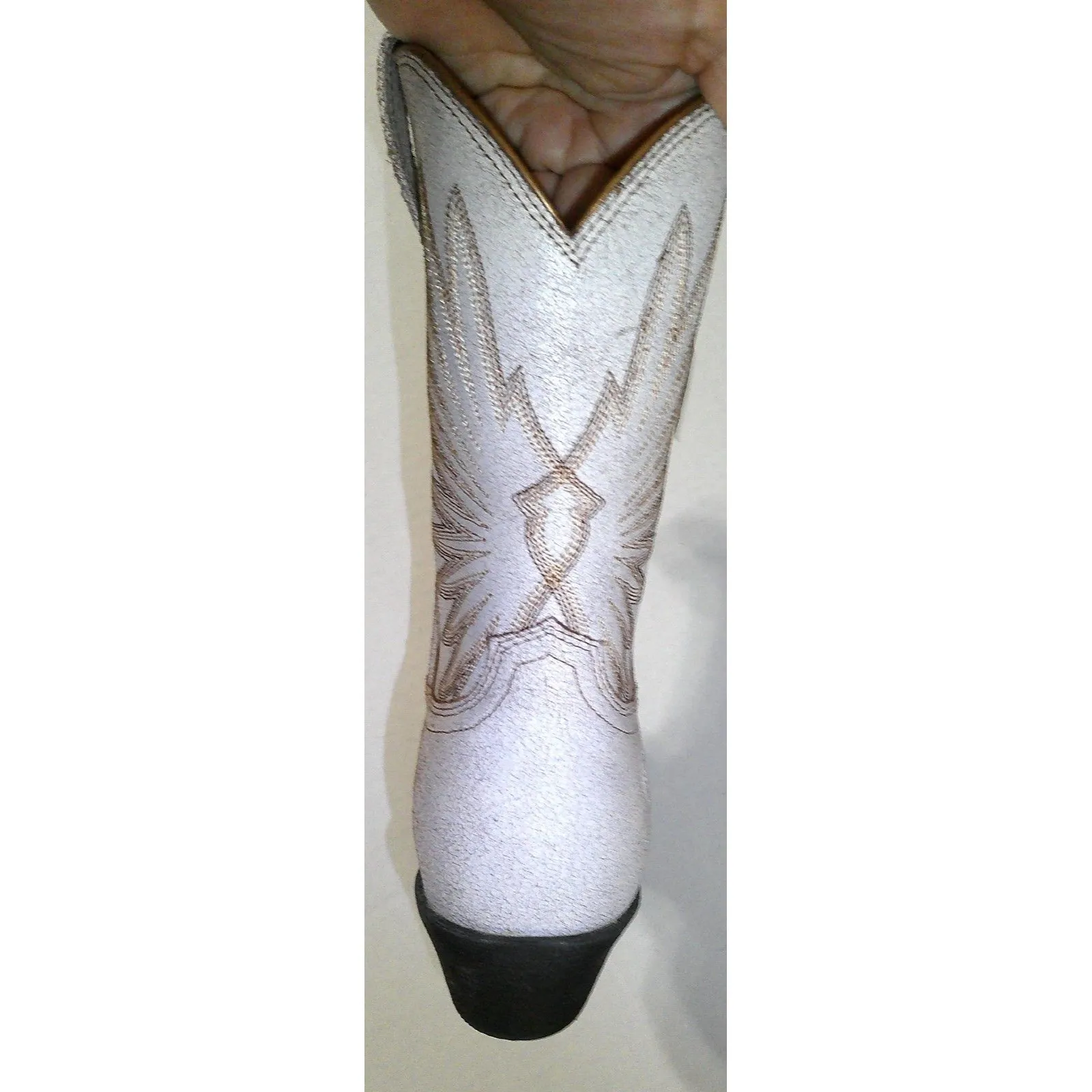 New NWT Womens 7.5 Ariat Goldie Boot Western Distressed White Leather Short - Image 6