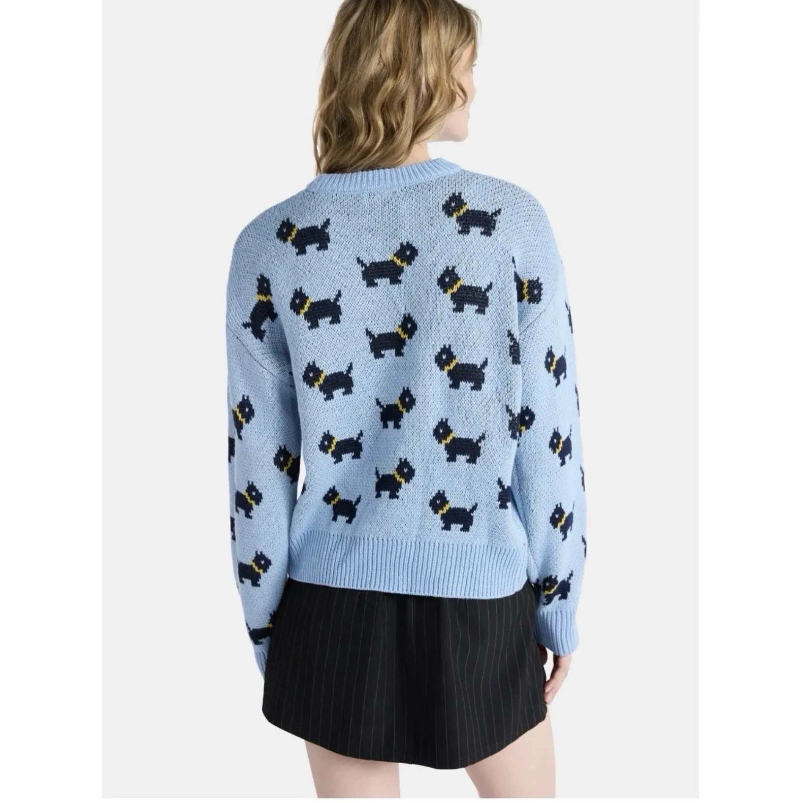 NEW Stranger Things Season 5 Erica Scottie Dog Sweater Small Blue No Boundaries - Image 4