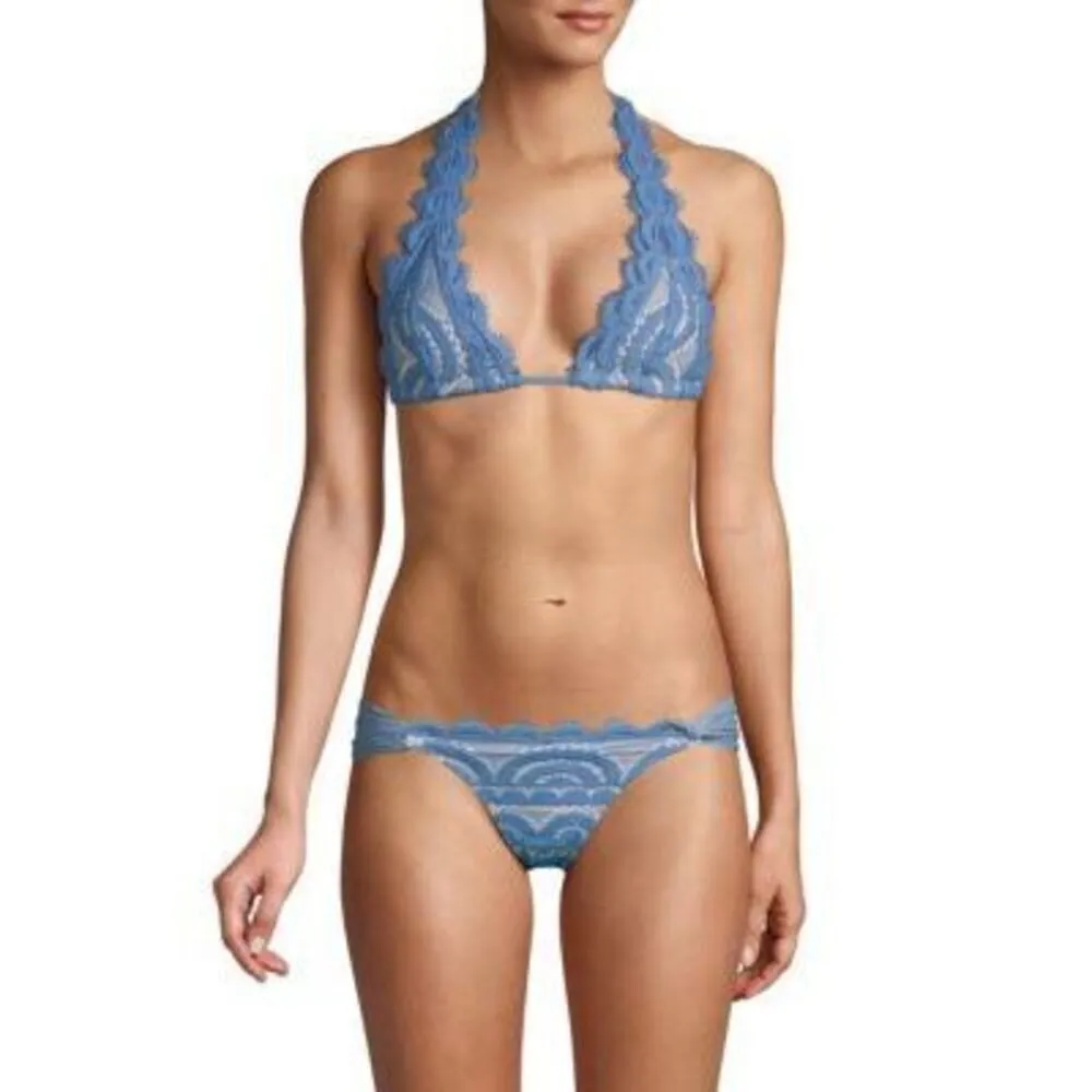 New. Pilyq sky blue lace bikini bottoms. Size small. Retails $76. NWOT - Image 9