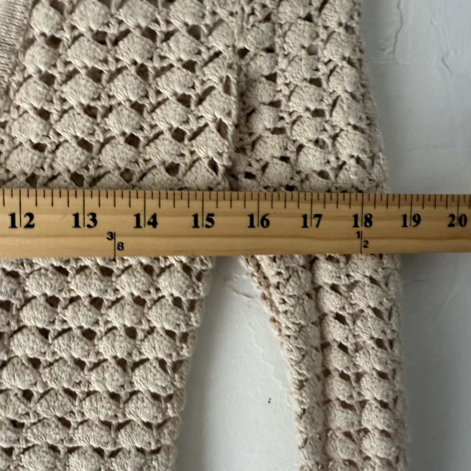 Eddie Bauer Sweater Womens XS Hand Crocheted Linen Cotton Cardigan‎ Boho Knit - Image 6