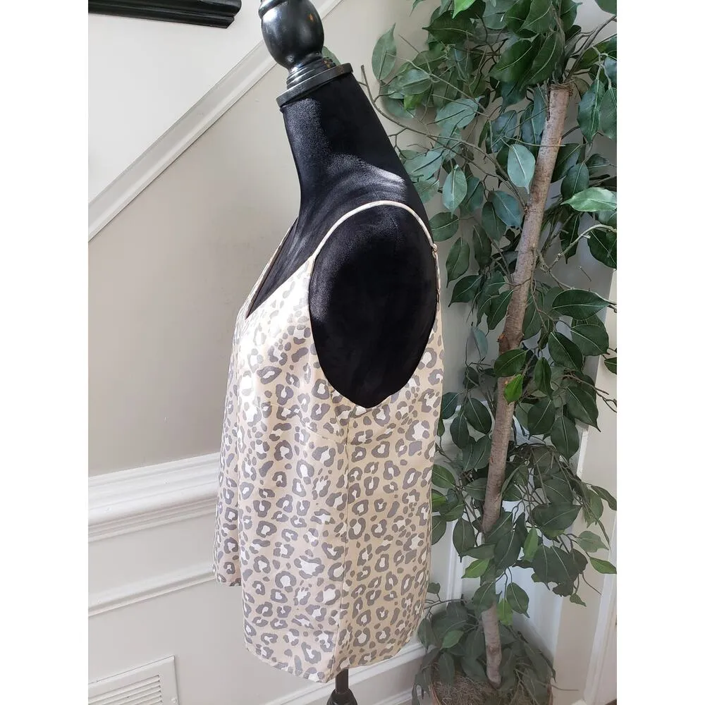 Women Cami Tank Top Multi Leopard Print Polyester Spaghetti Strap Deep V - Image 9