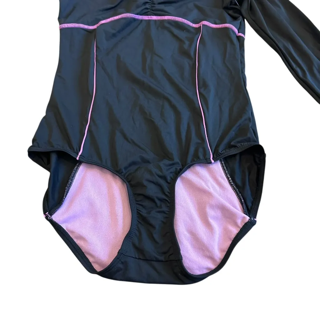 Athleta Ariel One Piece Swimsuit Rash Guard Long Sleeve Black Stretch Sz XS NWT - Image 5