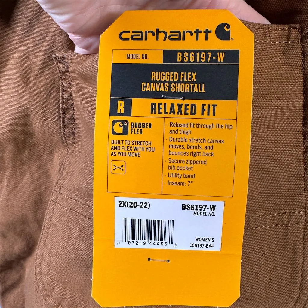 Carhartt Women's Brown Relaxed Fit Canvas Shortall Size  2XL - Image 9