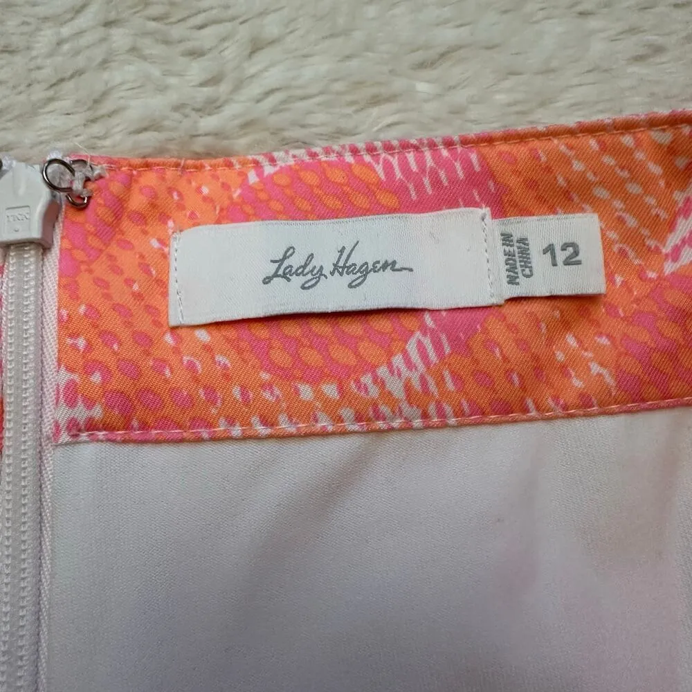 Lady Hagan Golf Skort sz 12 Pink Orange Skort - Image 5