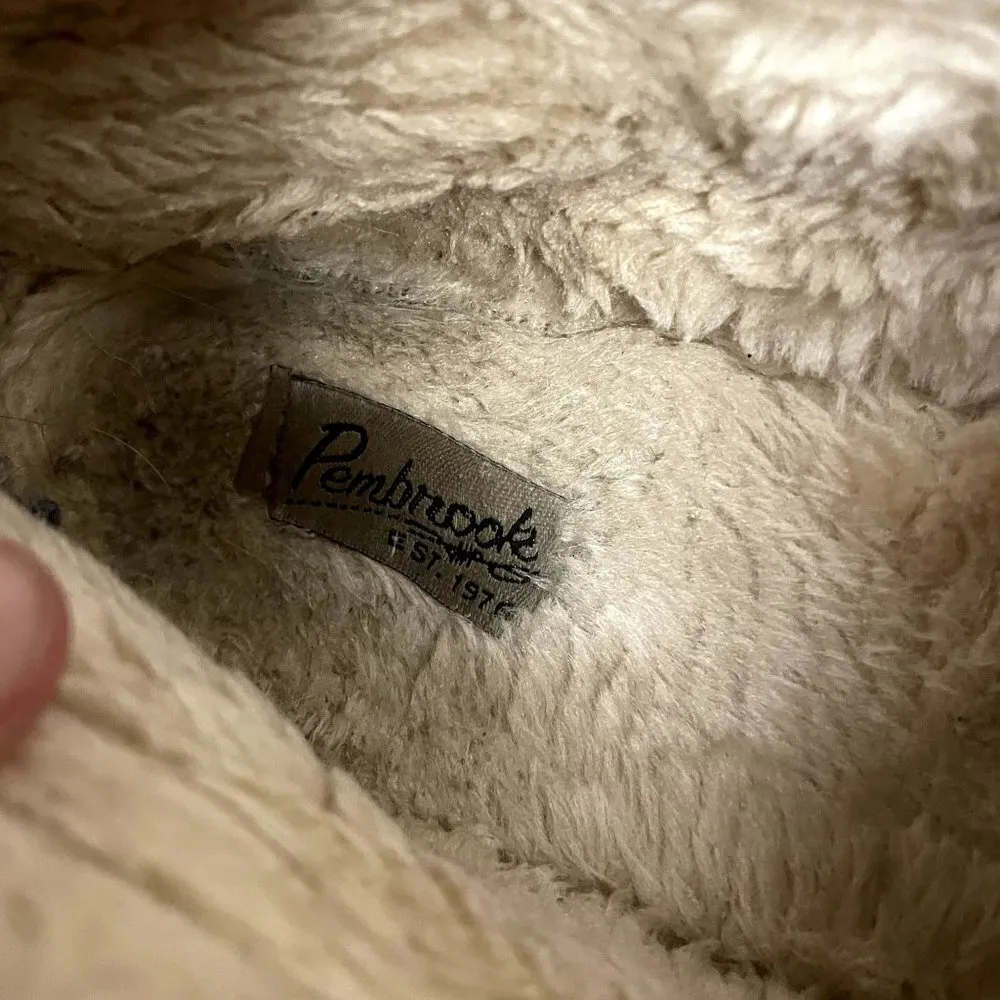 Pembrook tan leather style moccasin shoes classic comfort slippers fur Brown Size 7 - Image 3