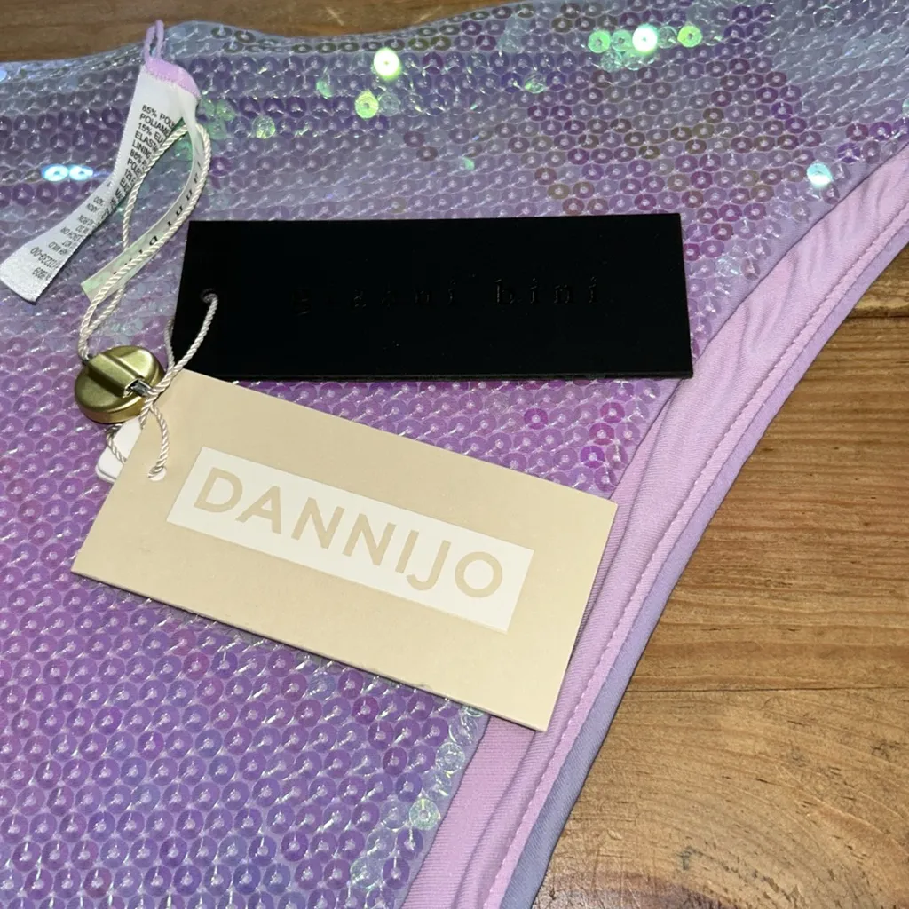 DANNIJO Gianni Bini 1Sequin Bikini Bottom in Purple and Green Bikini Bottoms XL - Image 2