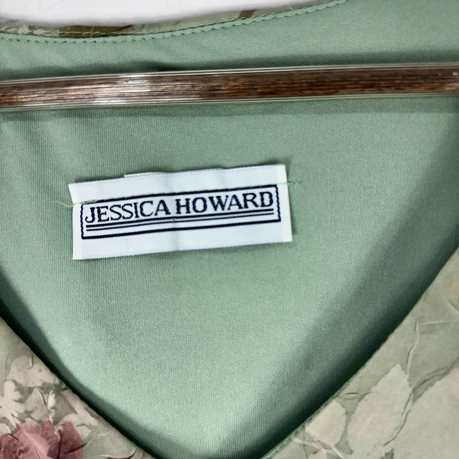 Jessica Howard Two Piece Dress Set L Floral Chiffon Shabby Chic Garden Party - Image 3