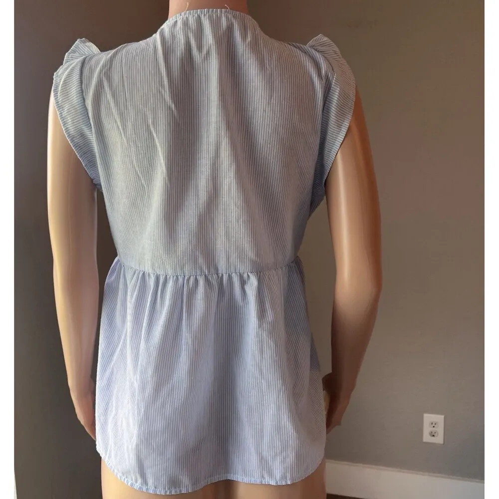 Savanna Jane Women Cap Sleeve Aztec Embroidered Dress Sz Medium Boho #27 Blue - Image 6