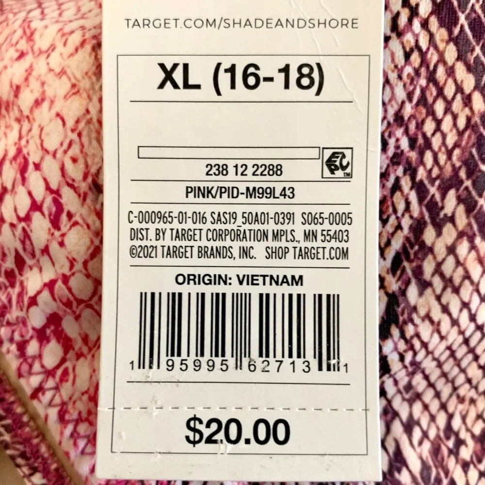 Shade & Shore Snake Print High Leg Extra Cheeky Bikini Bottom Bathing Swim XL - Image 7