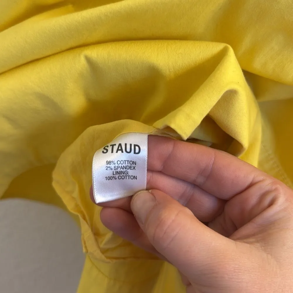 STAUD Sophie puff sleeve mini dress Yellow Size L - Image 8