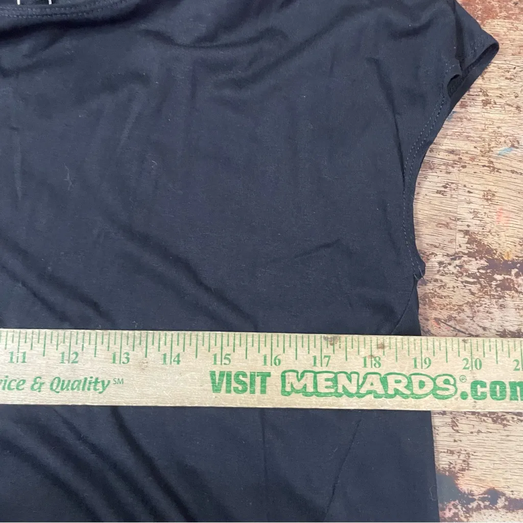 Max Studio Side Tie Tee Black Size Small - Image 8