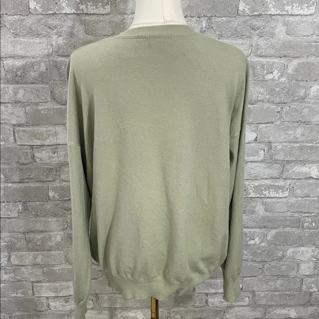 VICI On Twelfth Heart Patterned Sage Green Sweater - Image 3