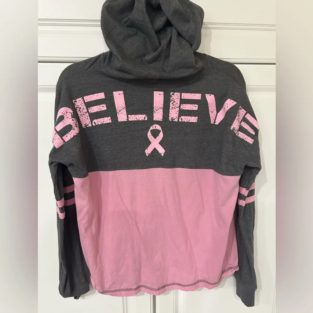 Coconut Creek Breast Cancer Believe Hoodie Small Pink - Image 2