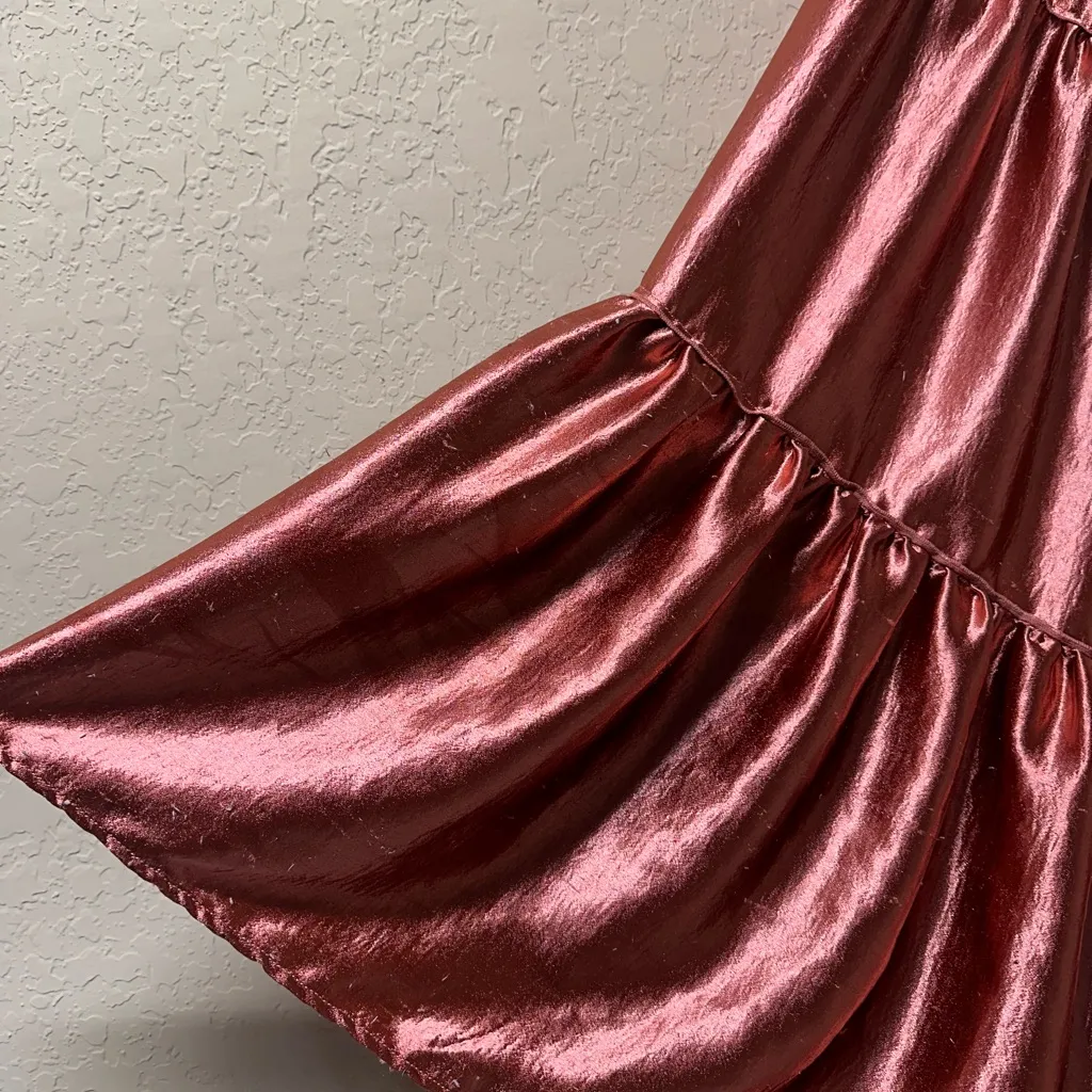 Free People Moonbeam tired metallic maxi skirt - Image 6