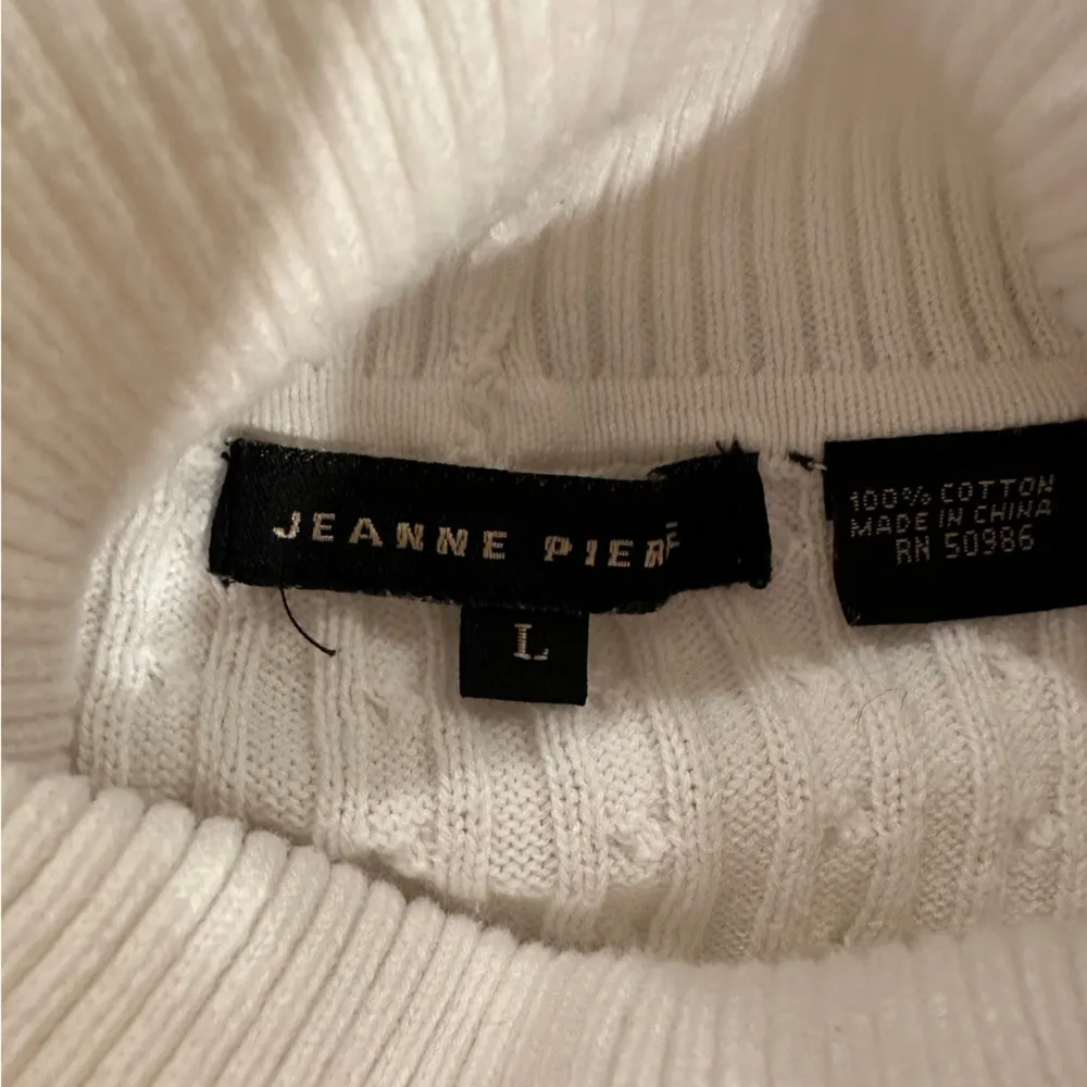 NWOT JEANNE PIERRE Women's Classic-Fitted Lightweight Cable Long-Sleeve  Sz L - Image 6