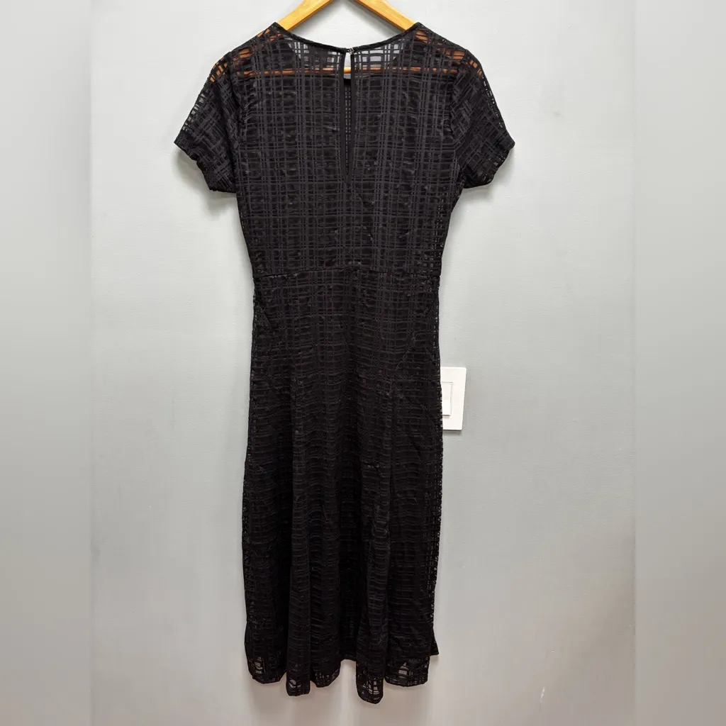 Jade by Johnny Was Black Plaid Solia Paneled Mesh Midi Dress S - Image 11