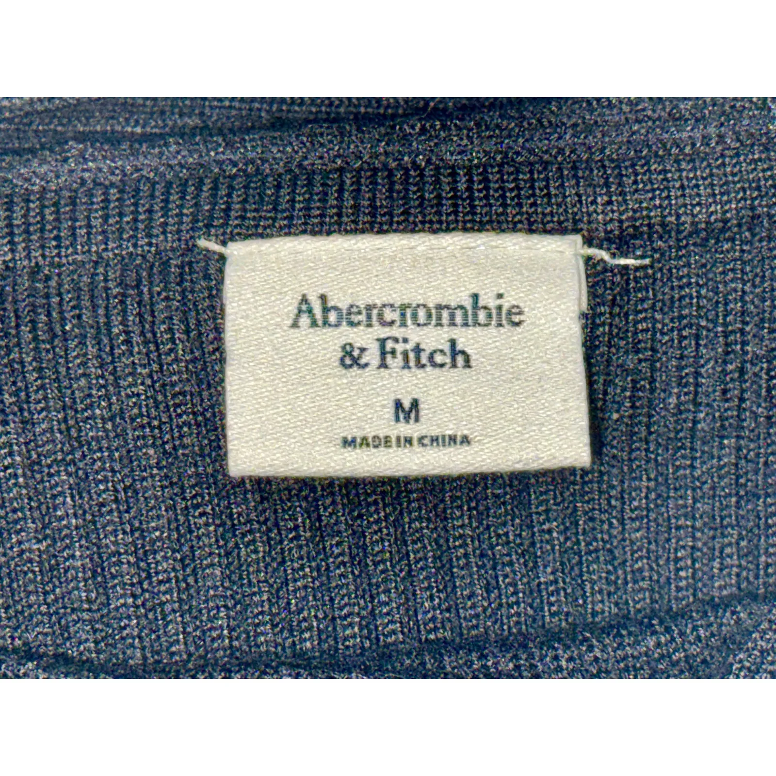 Abercrombie & Fitch Black Knit Off Shoulder Long Sleeve Crop Top Sweater Women M - Image 3