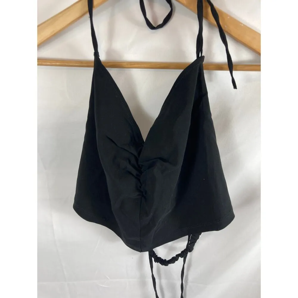 NWT Topshop Women's Bengaline Halter Top in Black size 10 - Image 3