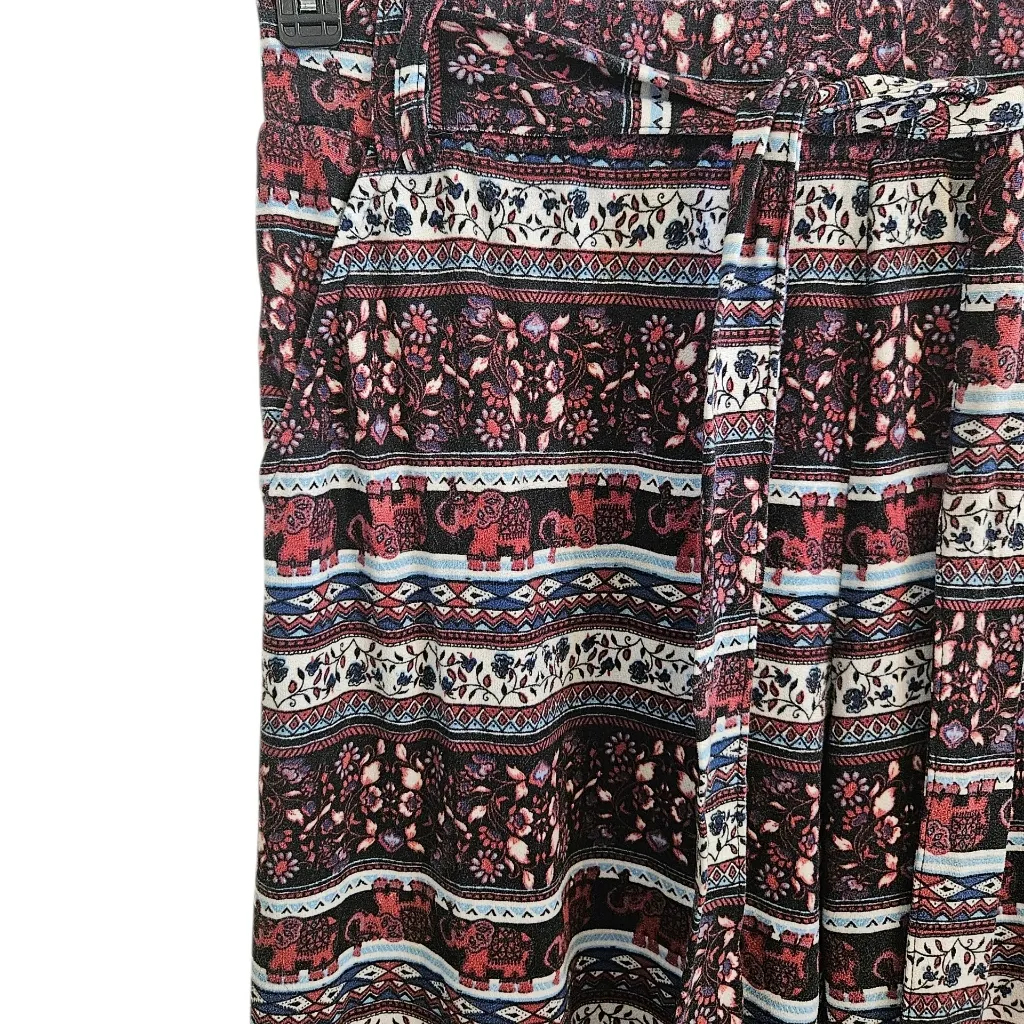 Joe B Joe Benbasset Boho Wide Leg Casual Pants Elephant Floral Print Sz L - Image 2
