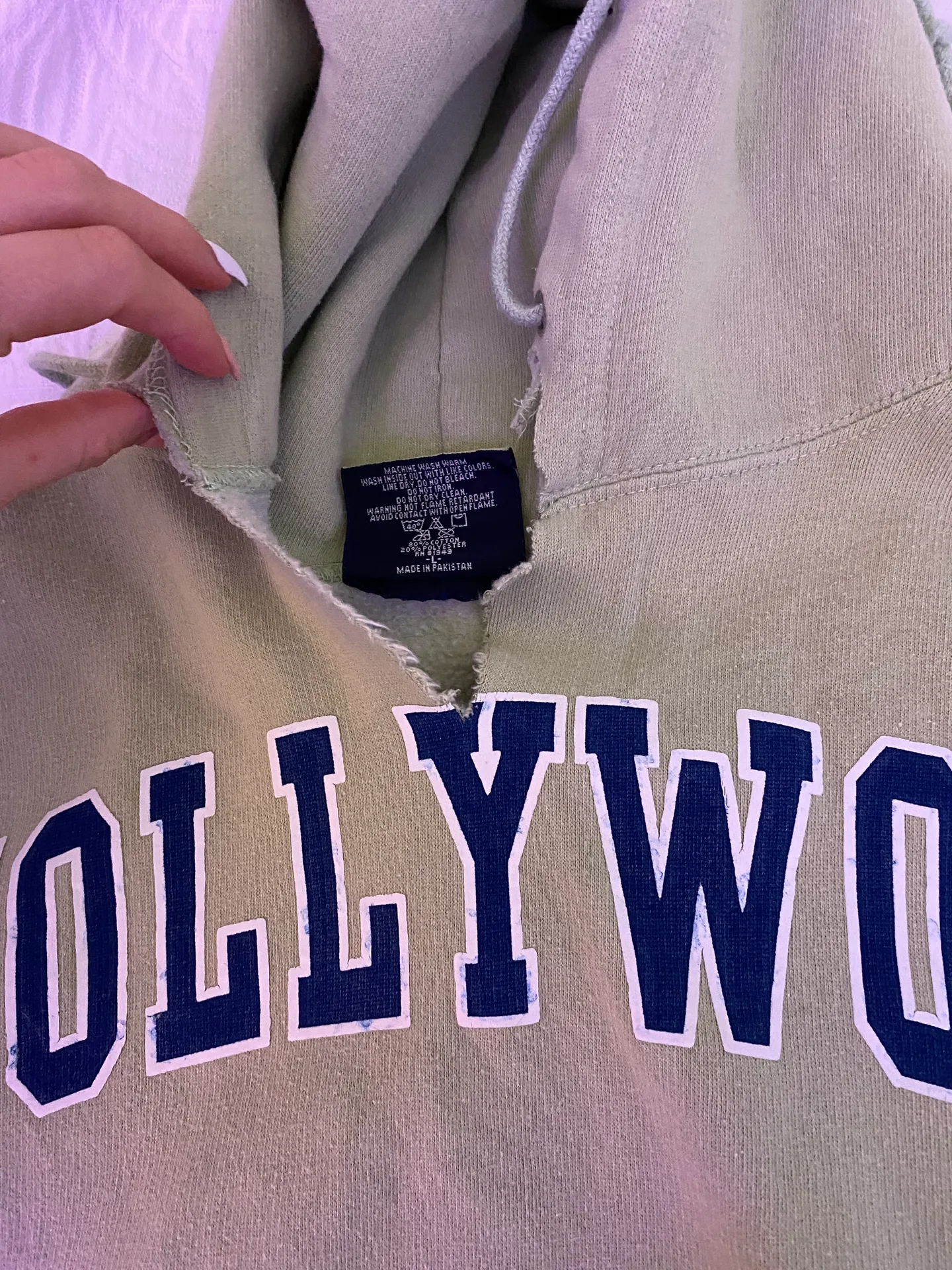 Vintage Hollywood Hoodie Size L - Image 5
