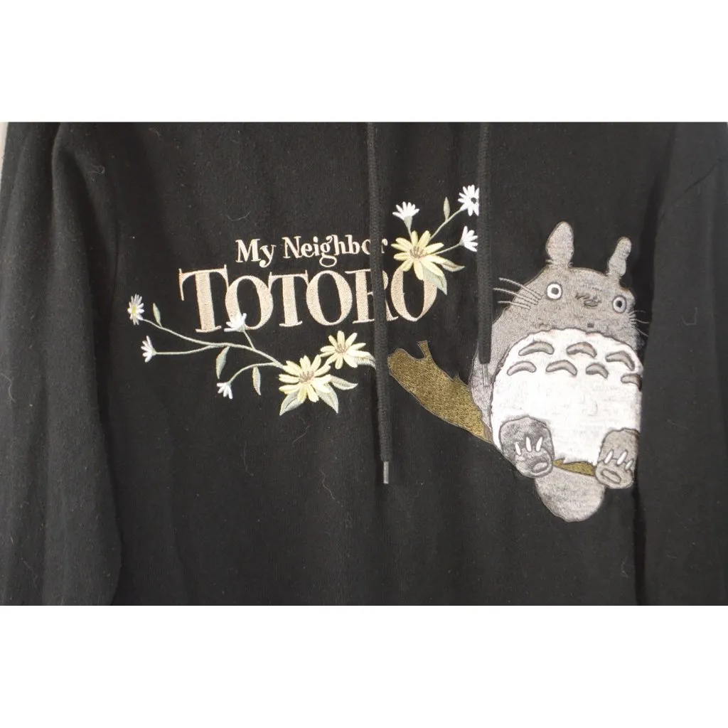 My Neighbor Totoro Hoodie Size: SM Black Embroidered Soft Studio Ghibli Anime - Image 3