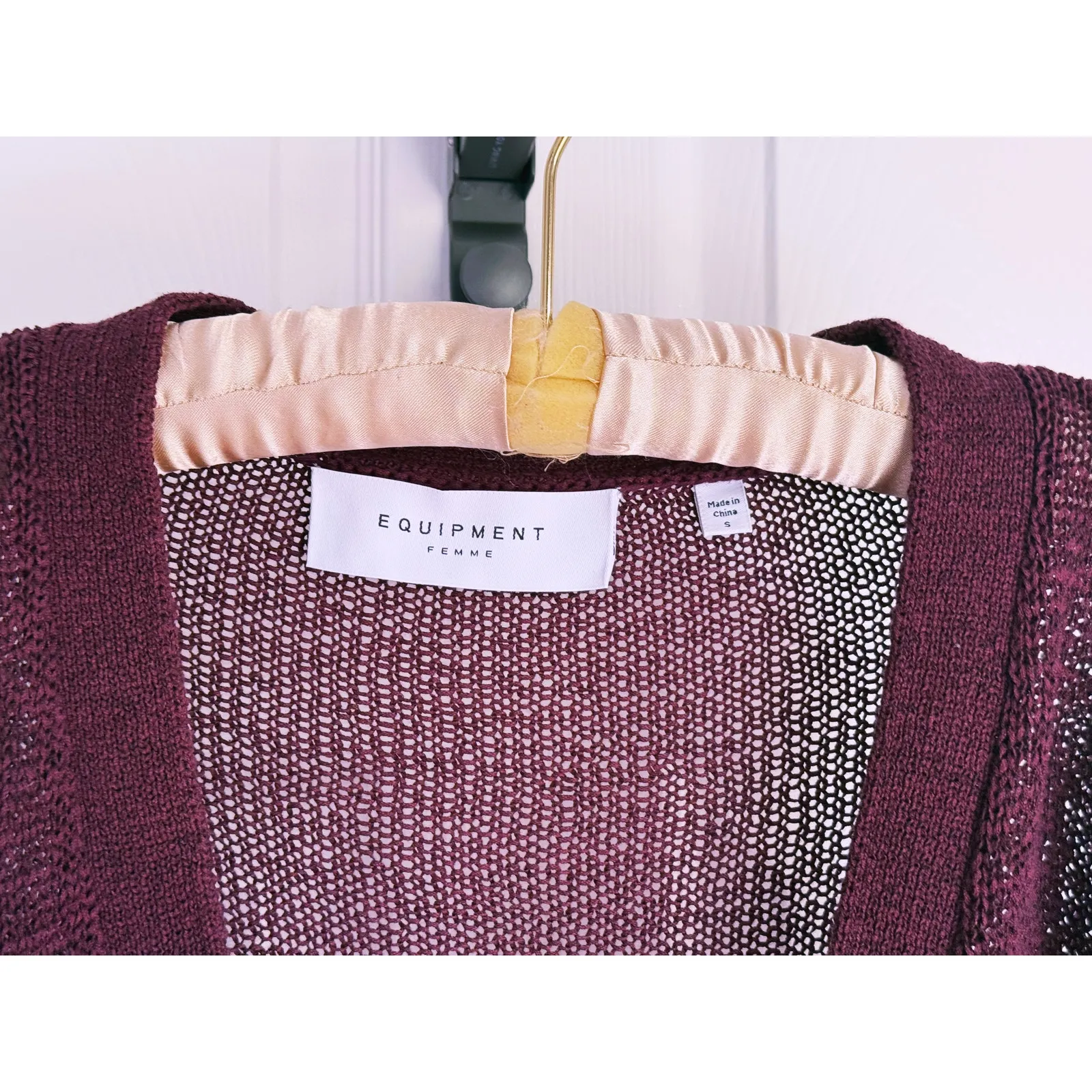 Equipment Femme Academia Button Up Cardigan Sweater Small Maroon Heritage Preppy - Image 3